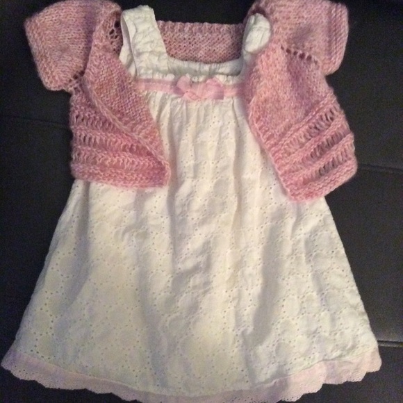 Maggie and Zoe eyelet Dress ~ Pink Crochet sweater - Picture 7 of 8